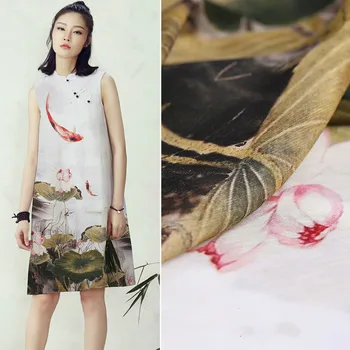 140cm wide width carp, lotus digital painting, pure silk linen cloth, mulberry silk, hemp clothing, cheongsam, silk fabric
140cm wide width carp, lotus digital painting, pure silk linen cloth, mulberry silk, hemp clothing, cheongsam, silk fabric