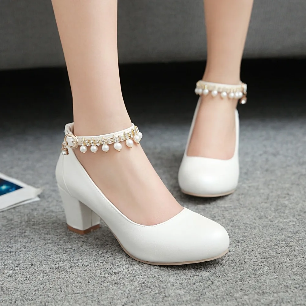 Plus Size 34-46 Metal Peal Buckle Women Shoes Fashion Round Toe Dress Women Shoes Square High Heel Pumps For Ladies Spring New
Plus Size 34-46 Metal Peal Buckle Women Shoes Fashion Round Toe Dress Women Shoes Square High Heel Pumps For Ladies Spring New