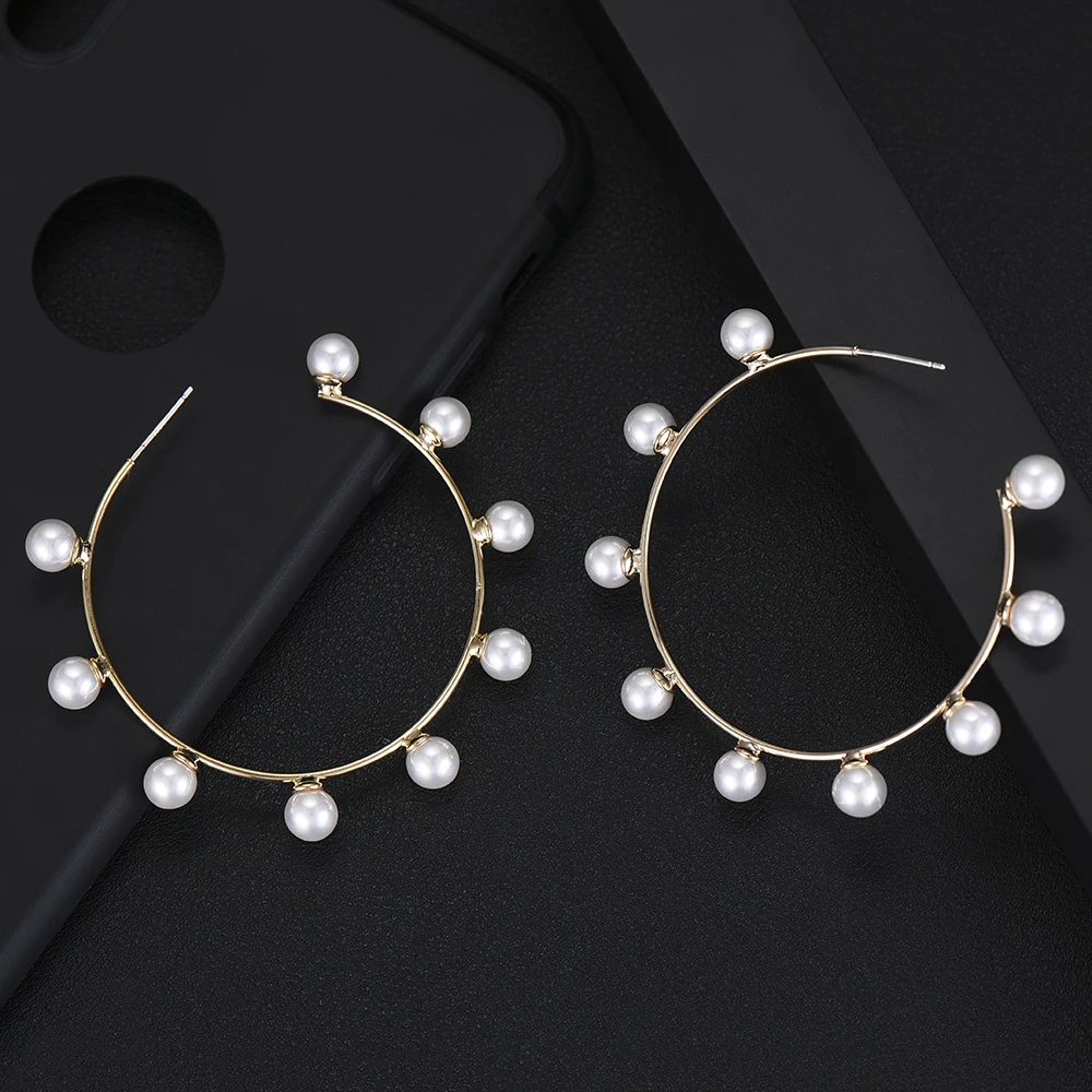 GODKI Luxury Imitation Pearl Cubic Zircon Statement Big Hoop Earrings For Women Wedding DUBAI Bridal Round Circle Hoop Earrings
GODKI Luxury Imitation Pearl Cubic Zircon Statement Big Hoop Earrings For Women Wedding DUBAI Bridal Round Circle Hoop Earrings
