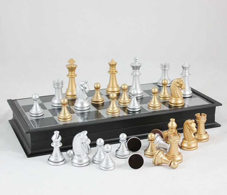 Magnetic chess plastic chess folding plate large gold and silver color magnetic force to enhance the gift 31.5*32*2
Magnetic chess plastic chess folding plate large gold and silver color magnetic force to enhance the gift 31.5*32*2