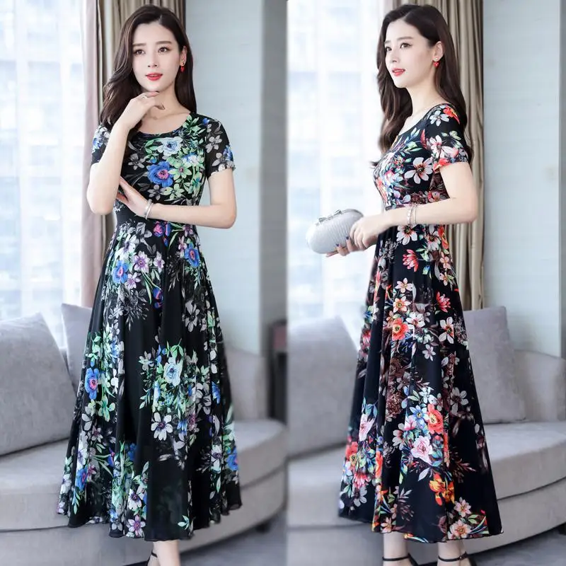 Women Long Maxi Dress Summer Floral Print Boho Beach Dress Short Sleeve Evening Party Dress Tunic Vestidos A-line Long Dress
Women Long Maxi Dress Summer Floral Print Boho Beach Dress Short Sleeve Evening Party Dress Tunic Vestidos A-line Long Dress