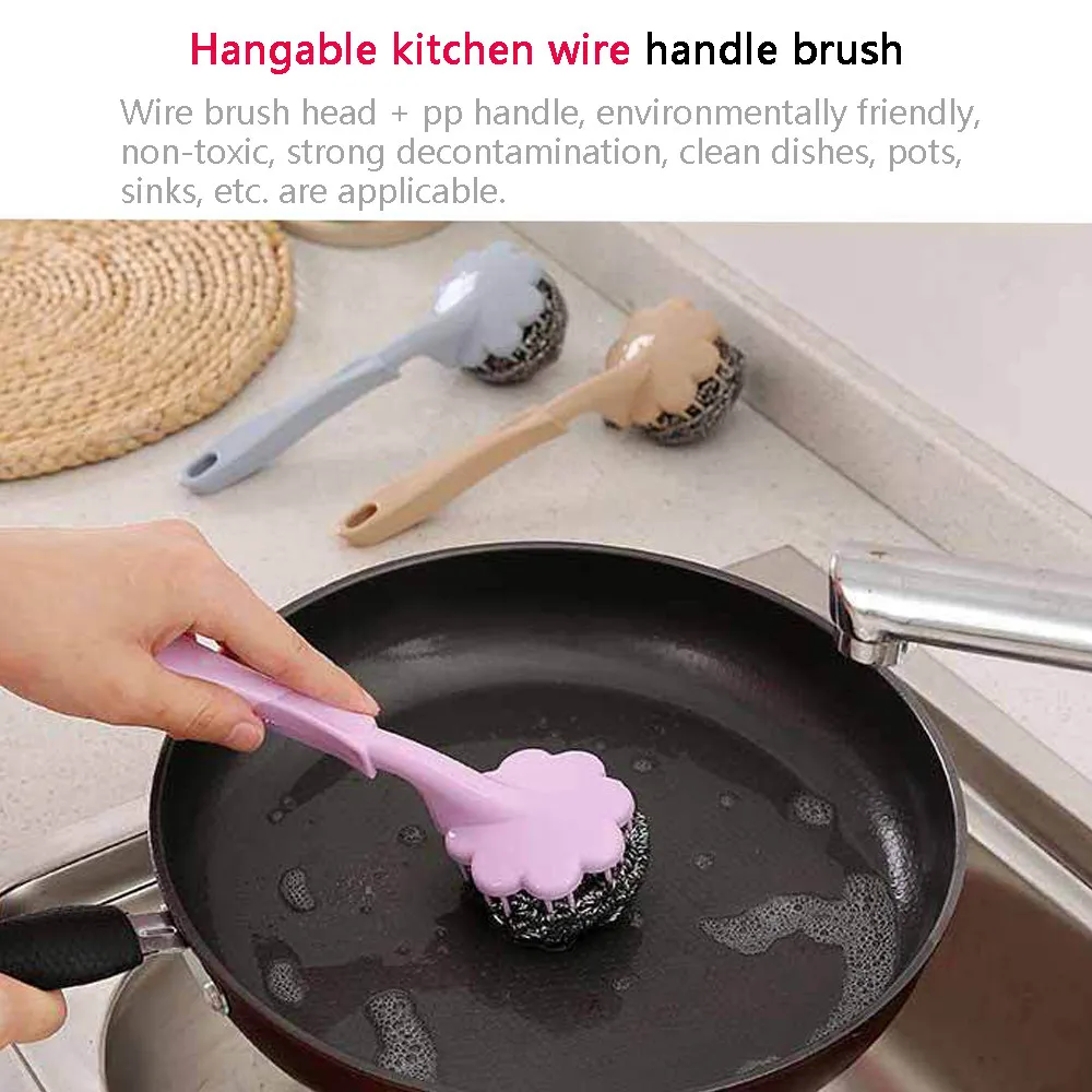 1pc Kitchen Cleaning Brushes Wire Ball With Plastic Handle Pad Pot Pan Easy Wash Practical Kitchen Brush Kitchen Tools Y
1pc Kitchen Cleaning Brushes Wire Ball With Plastic Handle Pad Pot Pan Easy Wash Practical Kitchen Brush Kitchen Tools Y
