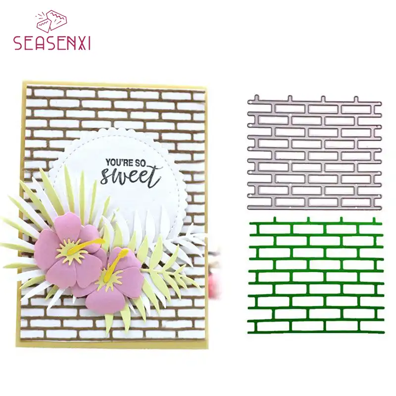 1Pc Frame Metal Cutting Dies Brick Wall Background Craft Scrapbooking Stencils