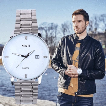 Simple Men's Complete Calendar Watch Rhinestone Dial Stainless Steel Belt Quartz Watch Clock Relogio Masculino Drop.3.25
Simple Men's Complete Calendar Watch Rhinestone Dial Stainless Steel Belt Quartz Watch Clock Relogio Masculino Drop.3.25