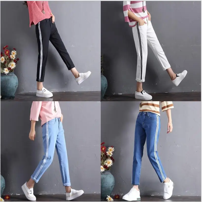 2019 Spring New Jeans Women Ankle-Length Female Korean Version Personality Side Webbing Loose Straight Jeans Fashion Side Stripe
2019 Spring New Jeans Women Ankle-Length Female Korean Version Personality Side Webbing Loose Straight Jeans Fashion Side Stripe