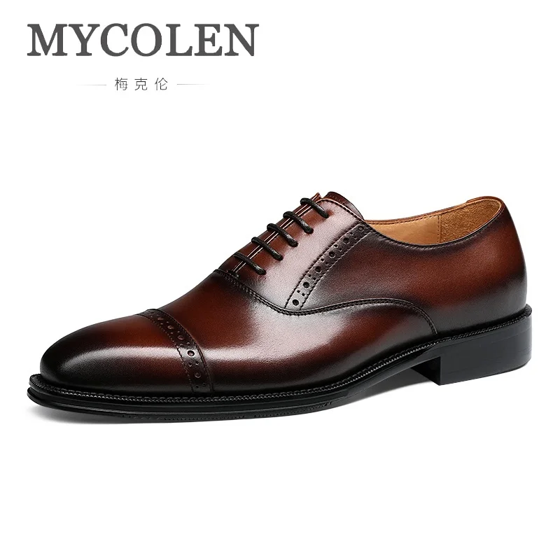 

MYCOLEN Men Shoes Italian Leather Lace-Up Pointed Toe Boots Men Leather High Quality Formal Male Shoes Tenis Masculino Adulto