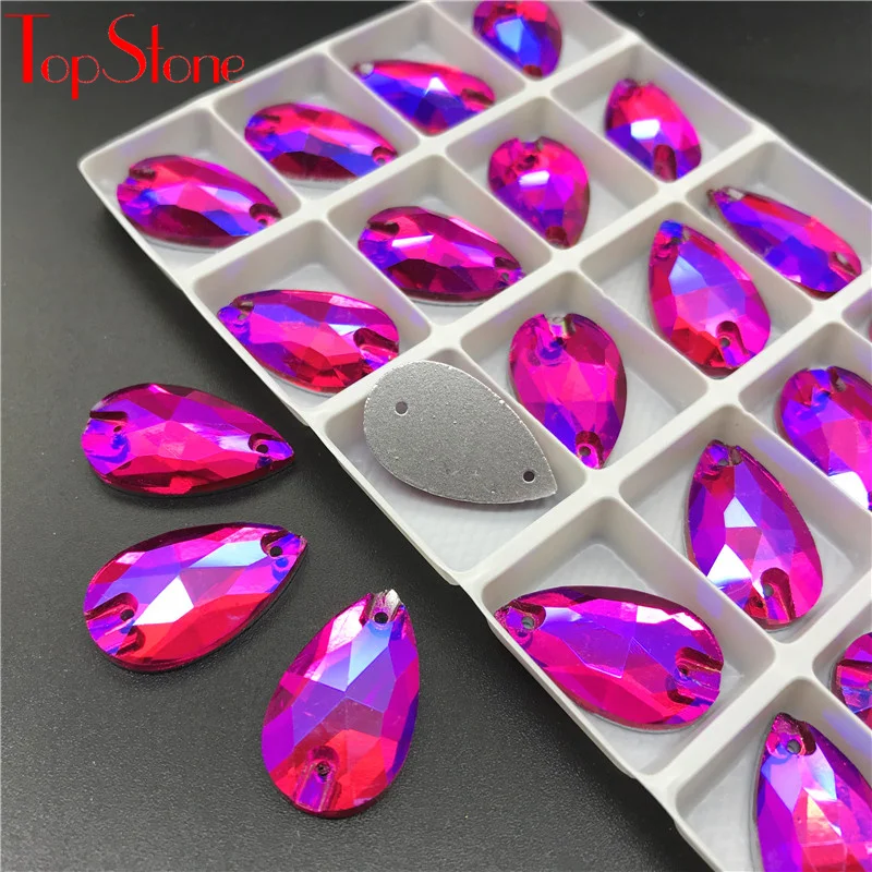 Teardrop Sew on Stone Fuchsia AB Color Glass Crystal Droplet Flatback Sewing Rhinestone For Evening Dress Garment
Teardrop Sew on Stone Fuchsia AB Color Glass Crystal Droplet Flatback Sewing Rhinestone For Evening Dress Garment