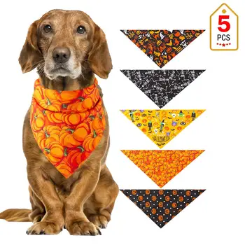 5PCS/Set Halloween Dog Triangular Bandage Pet Saliva Towel Dog Scarf Skull Pumpkin Print Bandanas for Halloween Party Decor 20E
5PCS/Set Halloween Dog Triangular Bandage Pet Saliva Towel Dog Scarf Skull Pumpkin Print Bandanas for Halloween Party Decor 20E
