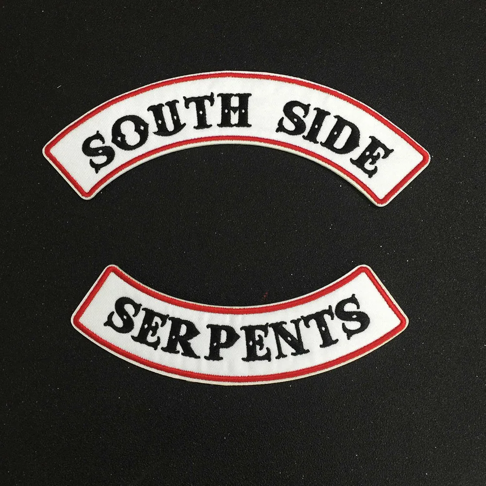 SOUTH SIDE SERPENTS ROCKEIron On Patch Embroidered Applique Label punk biker Patches Clothes Stickers Apparel Accessories Badge
SOUTH SIDE SERPENTS ROCKEIron On Patch Embroidered Applique Label punk biker Patches Clothes Stickers Apparel Accessories Badge