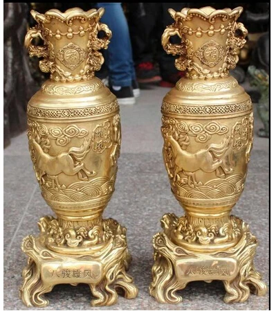 Copper Brass CHINESE crafts deco r ation Asian Livre 16 " marcado Bronze correndo o sucesso 8 cavalo besta Base de vaso par
Copper Brass CHINESE crafts deco r ation Asian Livre 16 " marcado Bronze correndo o sucesso 8 cavalo besta Base de vaso par