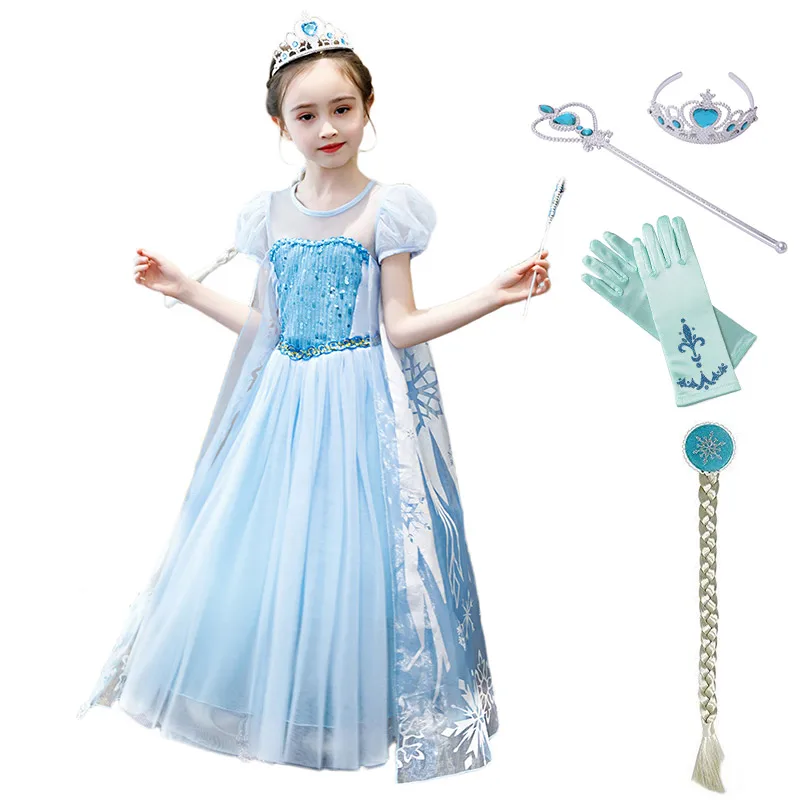 Little Girl Carnival Princess Elsa Costume Kid Hallween Cosplay Elza Outfit Children Party Maxi Dress Festival Carnival Clothing
Little Girl Carnival Princess Elsa Costume Kid Hallween Cosplay Elza Outfit Children Party Maxi Dress Festival Carnival Clothing