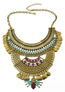 New Fashion Bohemia Style Vintage Gold Moon Shape Resin Charm Crystal Bib Statement Necklace For Women Jewelry 
New Fashion Bohemia Style Vintage Gold Moon Shape Resin Charm Crystal Bib Statement Necklace For Women Jewelry