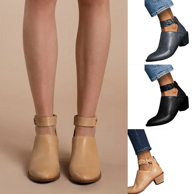 Oeak Fashion Womens Casual Booties Buckle Strap Back Zipper Cut Out Leather Stitch Ankle Boots Ladies Shoes
Oeak Fashion Womens Casual Booties Buckle Strap Back Zipper Cut Out Leather Stitch Ankle Boots Ladies Shoes