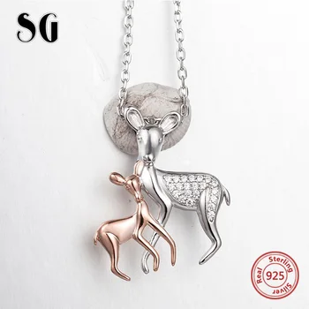 SG sterling silver 925 lovely deer&baby chain pendant&necklace with Cubic Zirconia diy fashion jewelry making for women gifts
SG sterling silver 925 lovely deer&baby chain pendant&necklace with Cubic Zirconia diy fashion jewelry making for women gifts