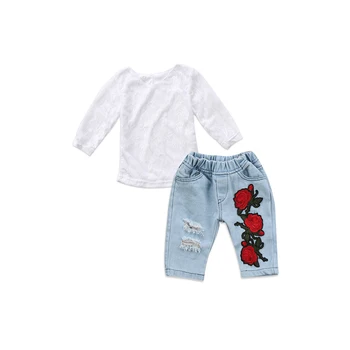 2PCS Fashion Casual Newborn Toddler Baby Girls Long Sleeve O-Neck Pullover White Lace Shirt Tops Denim Pants Outfit 6M-5Y
2PCS Fashion Casual Newborn Toddler Baby Girls Long Sleeve O-Neck Pullover White Lace Shirt Tops Denim Pants Outfit 6M-5Y