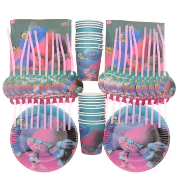80pcs/lot Trolls Birthday Party Decorations Disposable Tableware Set Napkins Straws Cups Plates Baby Shower Party Supplies
80pcs/lot Trolls Birthday Party Decorations Disposable Tableware Set Napkins Straws Cups Plates Baby Shower Party Supplies