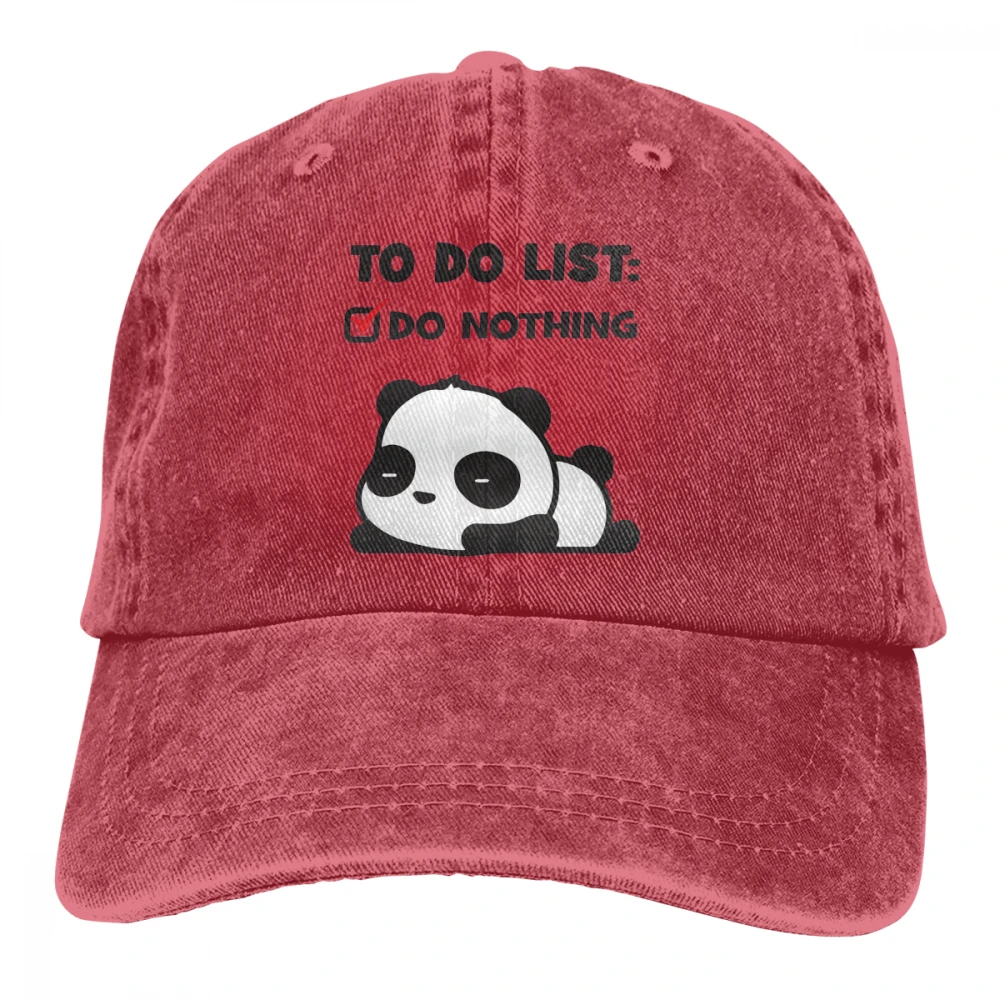 Панда ничего не Casquette Красный унисекс Мужские Женские джинсовые бейсболка с