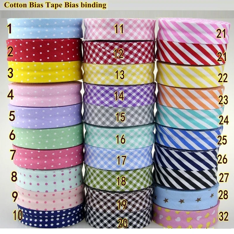 20mm(3/4") width grids dots printing ironed single fold cotton bias binding tape for table cloth garment quilt craft sewing
20mm(3/4") width grids dots printing ironed single fold cotton bias binding tape for table cloth garment quilt craft sewing