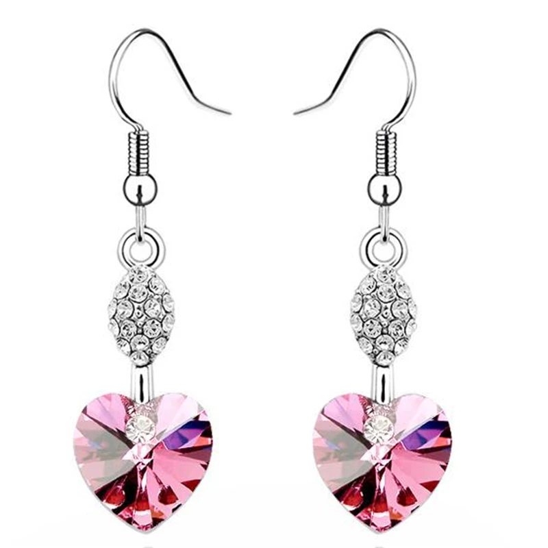 Wedding Party Jewelry Heart Crystal from Swarovski Long Pendant Drop Dangle Earrings Bijouterie Gift -1060
Wedding Party Jewelry Heart Crystal from Swarovski Long Pendant Drop Dangle Earrings Bijouterie Gift -1060