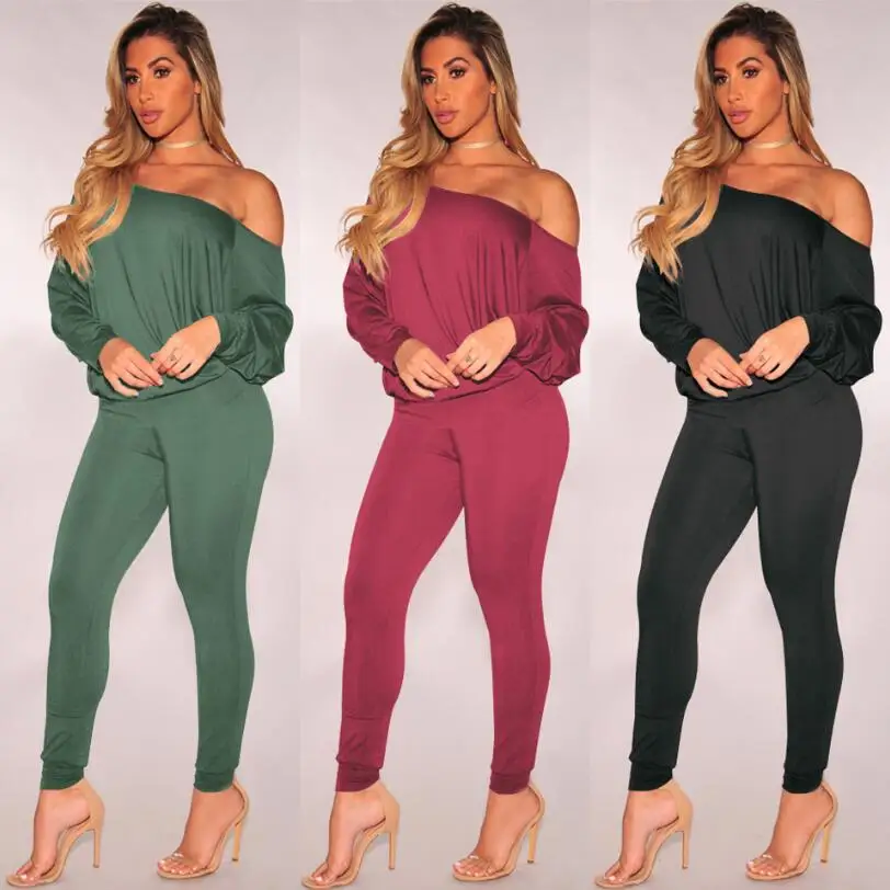 Women Clothing Sets Sexy Slash Neck Off Shoulder Batwing Sleeve Tops and Long Pants Spring Autumn Casual Sportswear 2 Piece Set
Women Clothing Sets Sexy Slash Neck Off Shoulder Batwing Sleeve Tops and Long Pants Spring Autumn Casual Sportswear 2 Piece Set