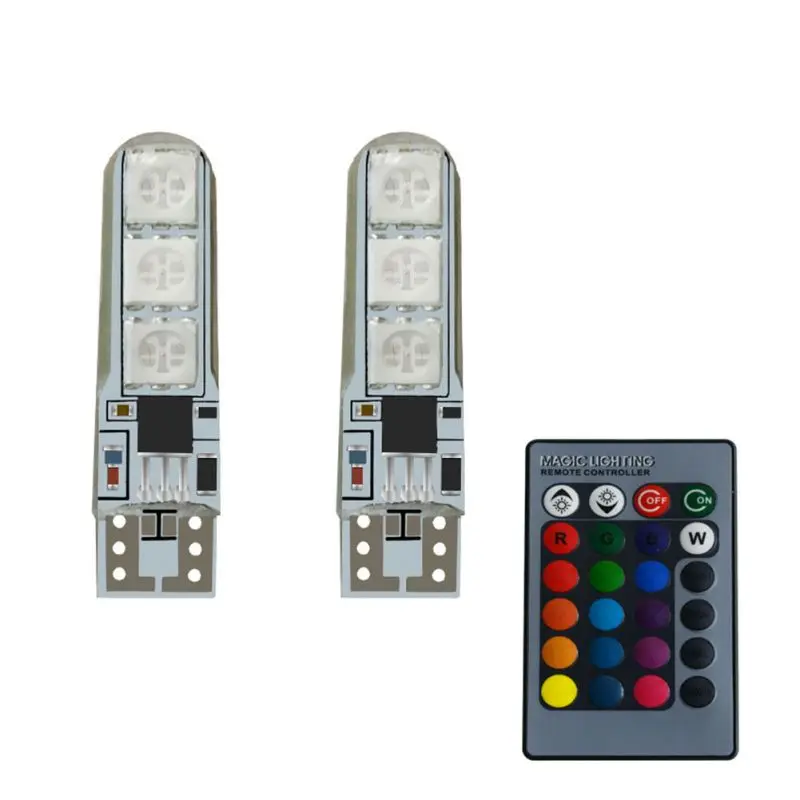 Wholesale Led T10 RGB Clearance light Universal Car RGB COB 6SMD / Each Multi Mode Car Light Bulbs With Remote Controller
Wholesale Led T10 RGB Clearance light Universal Car RGB COB 6SMD / Each Multi Mode Car Light Bulbs With Remote Controller