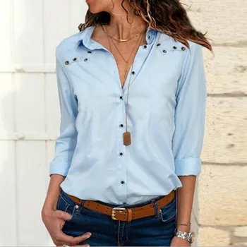 2019 Fashion Turn Down Collar Ladies Shirts Office Casual Long Sleeve Solid Women Blouse Tops Size S-2XL
2019 Fashion Turn Down Collar Ladies Shirts Office Casual Long Sleeve Solid Women Blouse Tops Size S-2XL