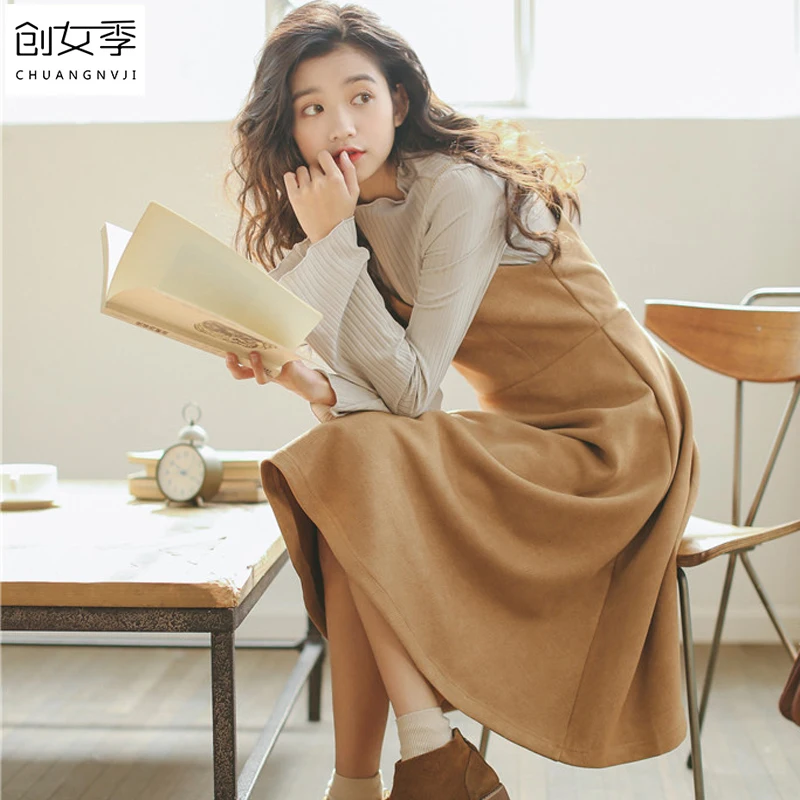 2018 spring and autumn loose deerskin velvet suspender dress fashion one-piece dress medium-long braces dress women's
2018 spring and autumn loose deerskin velvet suspender dress fashion one-piece dress medium-long braces dress women's