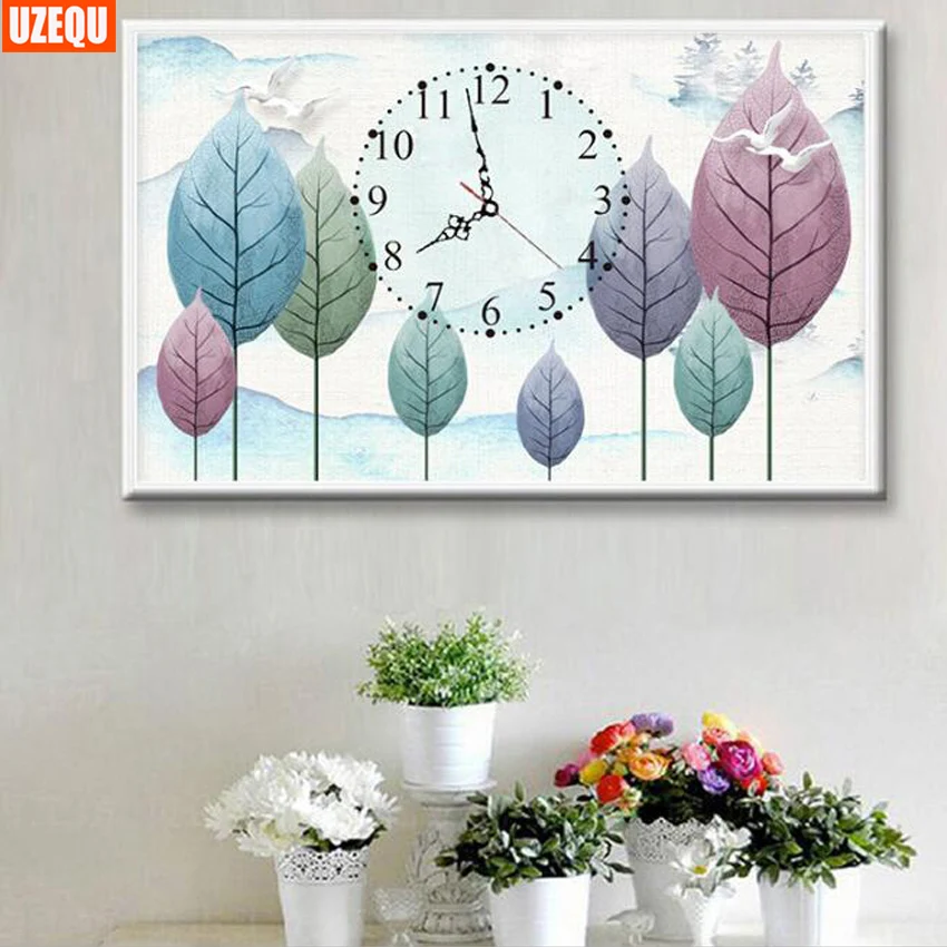 UzeQu 5D DIY Diamond Painting Cross Stitch Wall Clock Diamond Embroidery Full Round Flower Leaves Watch 3D Mosaic Pattern Crafts
UzeQu 5D DIY Diamond Painting Cross Stitch Wall Clock Diamond Embroidery Full Round Flower Leaves Watch 3D Mosaic Pattern Crafts