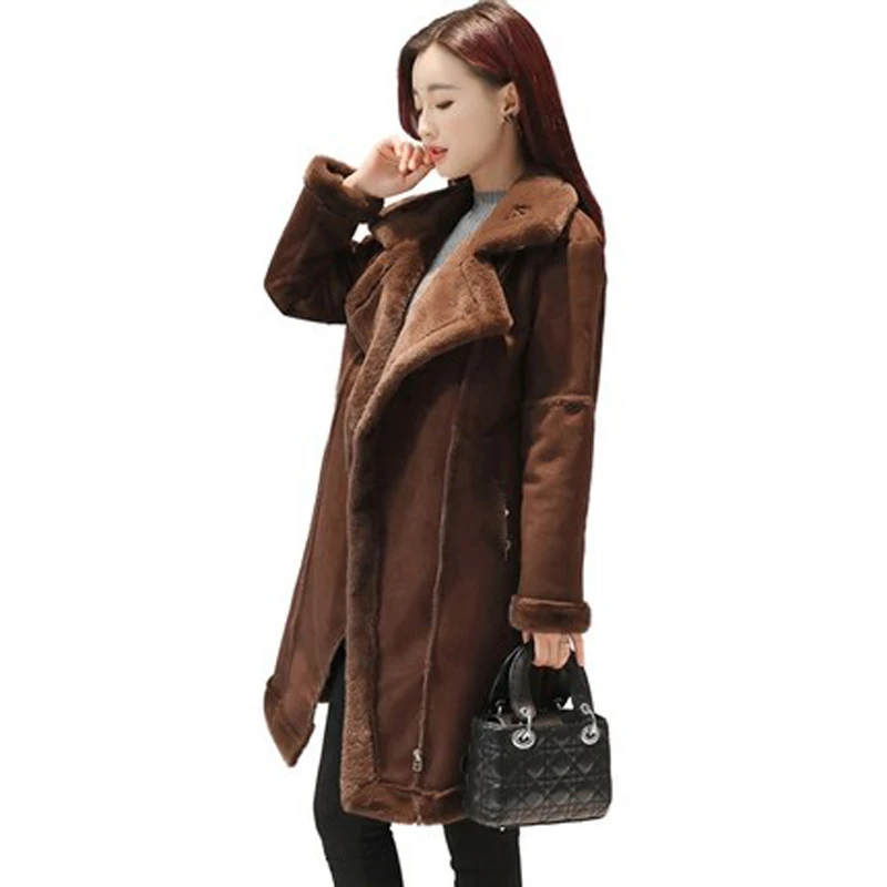 2018 New Women Suede Leather Coats Autumn Winter Fake Lambs Wool Jacket Female Faux Sheepskin Overcoat Windbreaker Outwear N103
2018 New Women Suede Leather Coats Autumn Winter Fake Lambs Wool Jacket Female Faux Sheepskin Overcoat Windbreaker Outwear N103