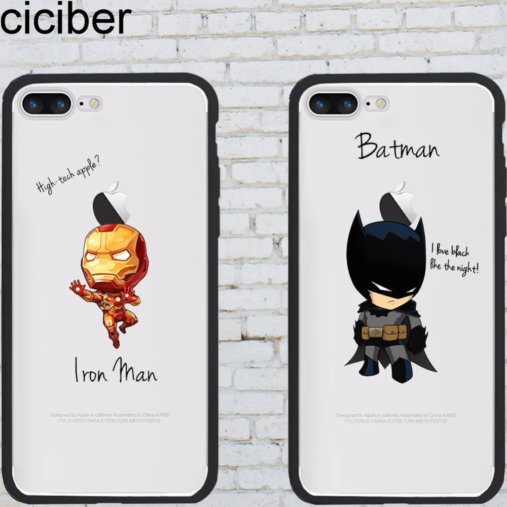 ciciber DC Comics Marvel The Avengers Batman iron Man Phone Case Cover for IPhone 7 6 6S X 8 Plus Soft Silicone TPU Fundas Capa
ciciber DC Comics Marvel The Avengers Batman iron Man Phone Case Cover for IPhone 7 6 6S X 8 Plus Soft Silicone TPU Fundas Capa