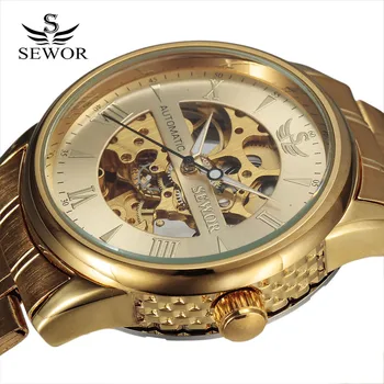 2016 Sewor Skeleton Design Clock Military Watches Stainless Steel Band Men Casual Mechanical Wrist Dress Luxury Gold Dress Watch
2016 Sewor Skeleton Design Clock Military Watches Stainless Steel Band Men Casual Mechanical Wrist Dress Luxury Gold Dress Watch