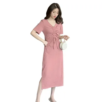 Z 2019 Sexy Dress Women's Summer Dress V-Neck Short Sleeve Solid Ruched Dress Ladies Casual Girlfriend Dresses vestidos
Z 2019 Sexy Dress Women's Summer Dress V-Neck Short Sleeve Solid Ruched Dress Ladies Casual Girlfriend Dresses vestidos
