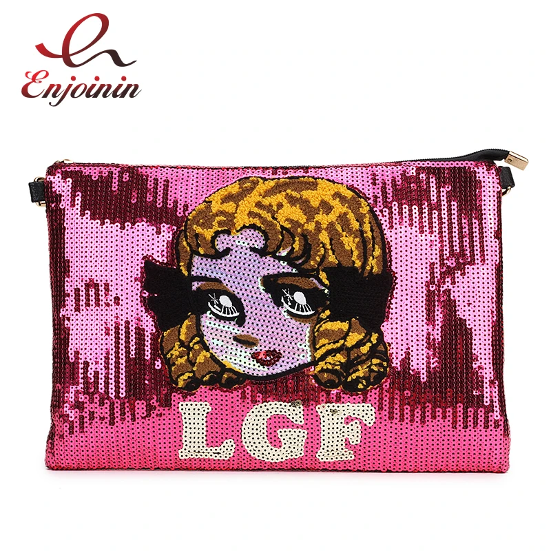 Fashion Sequins Comic Girl Pattern Pu Leather Ladies Daily Clutch Envelope Bag Crossbody Messenger Bag Shoulder Bag Women Flap
Fashion Sequins Comic Girl Pattern Pu Leather Ladies Daily Clutch Envelope Bag Crossbody Messenger Bag Shoulder Bag Women Flap