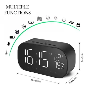 LED Digital Alarm Clock Electronic Table Watch Desk nixie Clock Big Digit Mirror Wireless FM Radio clock with Bluetooth Speaker
LED Digital Alarm Clock Electronic Table Watch Desk nixie Clock Big Digit Mirror Wireless FM Radio clock with Bluetooth Speaker