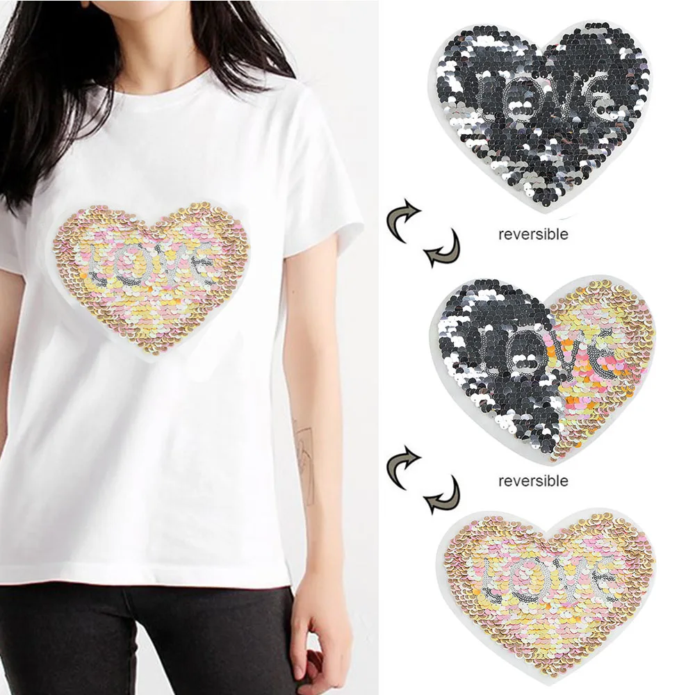 1 Pcs Colorful Heart Pattern Reversible Sequins Sew On Patch for Clothes Coat Sweater Embroidered Paillette Patch
1 Pcs Colorful Heart Pattern Reversible Sequins Sew On Patch for Clothes Coat Sweater Embroidered Paillette Patch