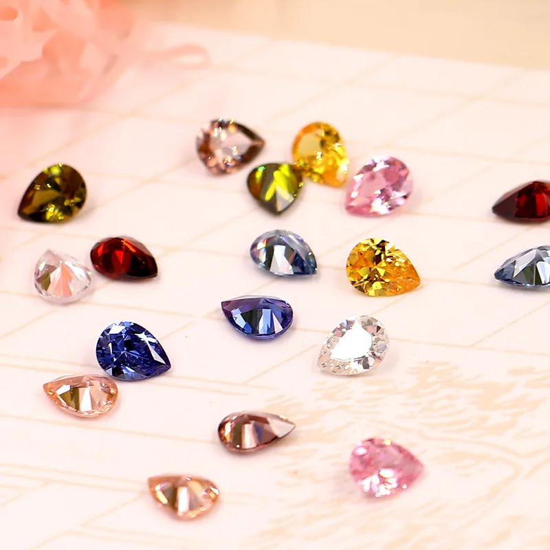 50pcs/lot Size 6*8mm 9 Colors Waterdrop Cubic Zirconia Stone Grade CZ Beads Zircon Pedra de Zirconia Beads for Jewelry Making
50pcs/lot Size 6*8mm 9 Colors Waterdrop Cubic Zirconia Stone Grade CZ Beads Zircon Pedra de Zirconia Beads for Jewelry Making