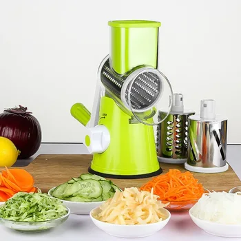 

Multifunctional Vegetable Shredder Hand Drum Rotary Grater Shred Potato Slicer Roller Shape Stainless Steel Crank Handle