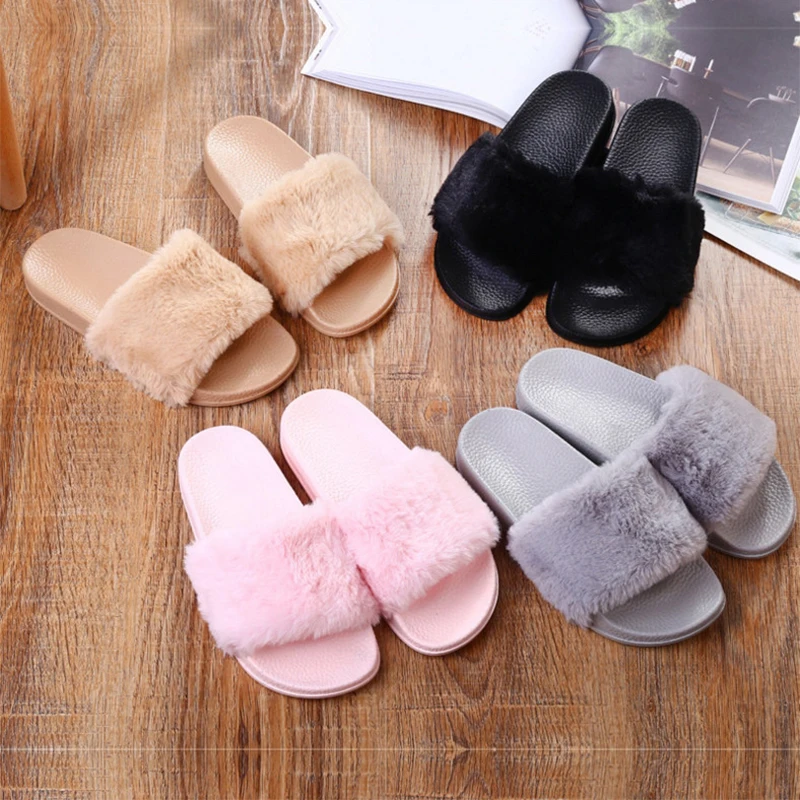 Casual Slippers Fur Slides Platform Shoes Woman Flip Flops Non-slip Slipper Zapatos De Mujer 4 Colors
Casual Slippers Fur Slides Platform Shoes Woman Flip Flops Non-slip Slipper Zapatos De Mujer 4 Colors
