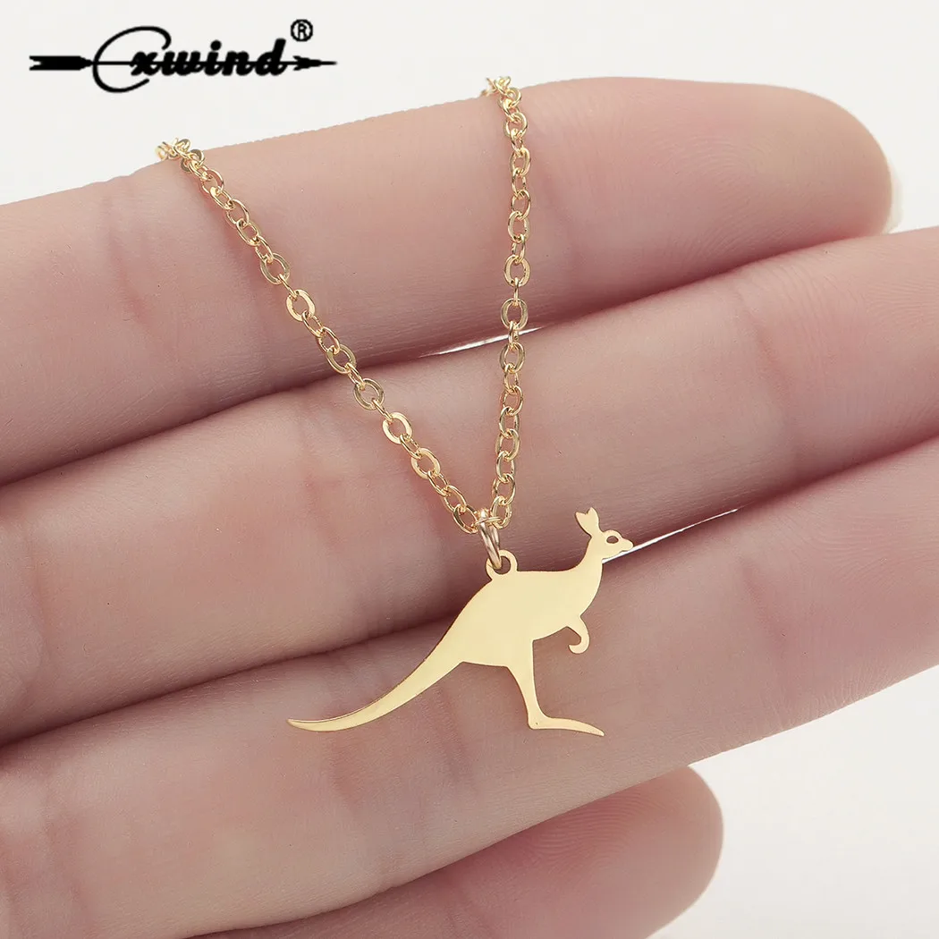 Cxwind Fashion Kangaroo Necklaces For Women Gift Stainless Steel Wallaby Pendants Necklaces Animal Charm Chain Choker Jewelry
Cxwind Fashion Kangaroo Necklaces For Women Gift Stainless Steel Wallaby Pendants Necklaces Animal Charm Chain Choker Jewelry