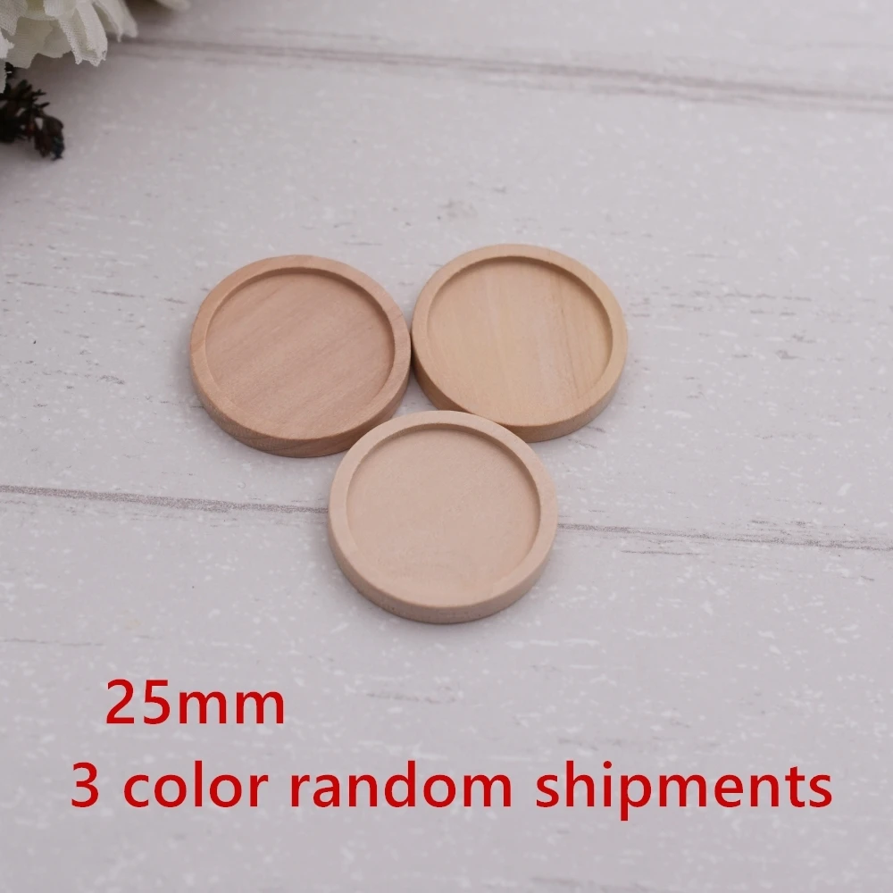 20x Natural Round Wooden Cameo Base Settings Blanks Tray DIY Pendant 25//30mm