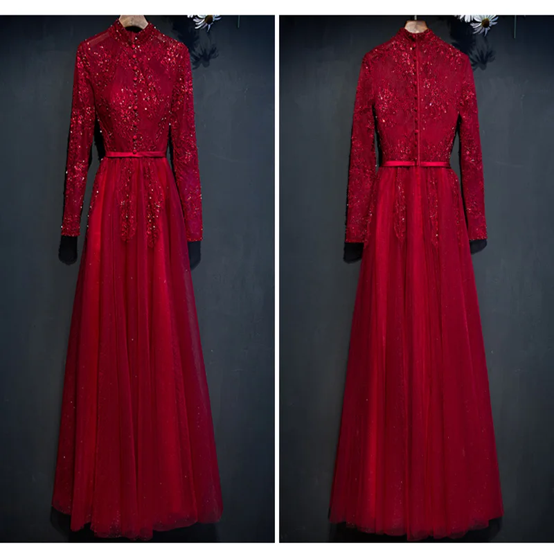 Женские Вечерние Платья Винтаж Китайский Cheongsam Кружева Топ Длинные Выпускного