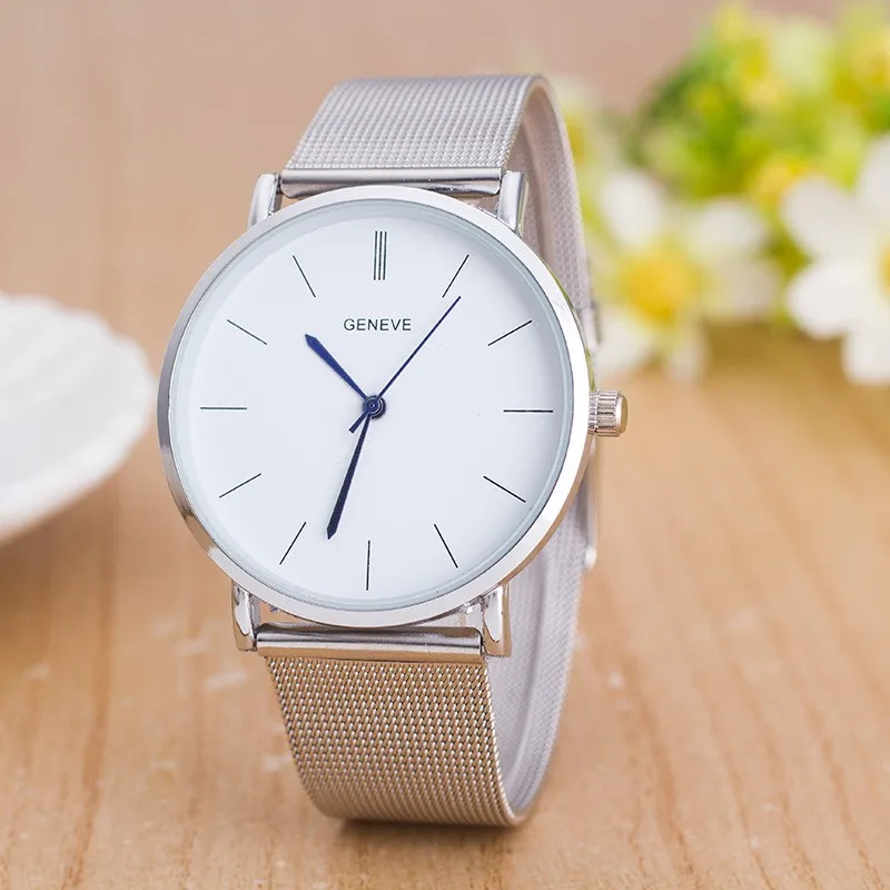 Luxury Brand Geneva Women Watch Fashion Stainless Steel mesh belt Silver Watch Men Casual Quartz Watches Ultrathin WristWatches
Luxury Brand Geneva Women Watch Fashion Stainless Steel mesh belt Silver Watch Men Casual Quartz Watches Ultrathin WristWatches