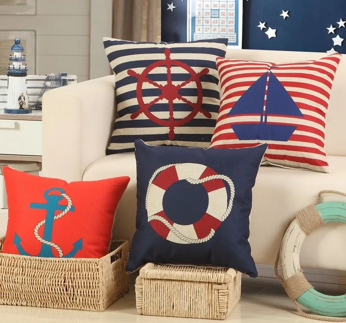 Linen Cotton Throw pillows Mediterranean Navy Blue Sea Anchor Ship Boat Stripe Pillows Cover Home pillow Case Cover 45x45cm B114
Linen Cotton Throw pillows Mediterranean Navy Blue Sea Anchor Ship Boat Stripe Pillows Cover Home pillow Case Cover 45x45cm B114