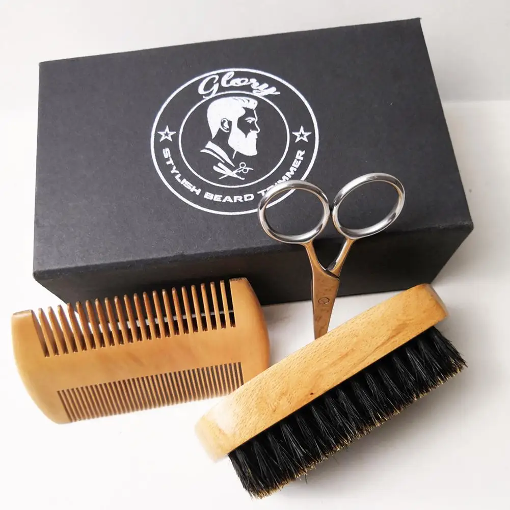 3Pcs Portable Men Beard Comb Face Hair Shaving Brush Scissors Trimming Tool Set For Men
3Pcs Portable Men Beard Comb Face Hair Shaving Brush Scissors Trimming Tool Set For Men