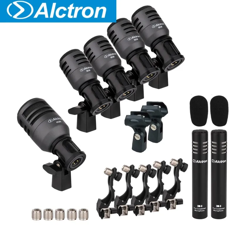 Alctron T8700II professional stage drum microphone set instrument performance drum set include KD6 SD2 DM-3 for jazz/strike drum
Alctron T8700II professional stage drum microphone set instrument performance drum set include KD6 SD2 DM-3 for jazz/strike drum