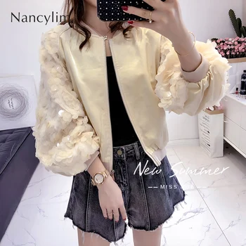 Short Jacket Coat Female 2019 Spring Autumn Women's New Korean Loose Vertical Collar Sequins Lantern Sleeves Zipper Jacket Girls
Short Jacket Coat Female 2019 Spring Autumn Women's New Korean Loose Vertical Collar Sequins Lantern Sleeves Zipper Jacket Girls