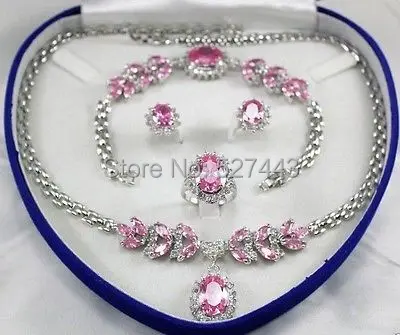 Wholesale >>Bridal Jewellery Women's Set Pink Crystal Necklace Earring Bracelet Ring
Wholesale >>Bridal Jewellery Women's Set Pink Crystal Necklace Earring Bracelet Ring