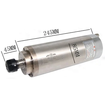 Engraving machine woodworking spindle 2.2KW 220/380V 6A 400HZ speed 0-24000rpm chuck ER20 body length 245mm diameter 85mm 
Engraving machine woodworking spindle 2.2KW 220/380V 6A 400HZ speed 0-24000rpm chuck ER20 body length 245mm diameter 85mm