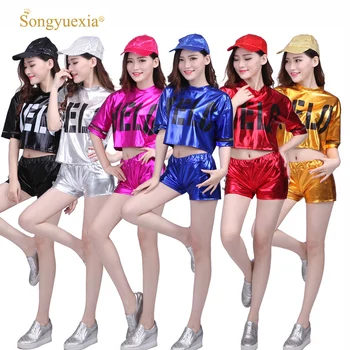 Songyuexia Woman Modern Dancewear Adult Hip Hop Stage Dance Clothing suit short sleeve Bright skin Cheerleading Suit
Songyuexia Woman Modern Dancewear Adult Hip Hop Stage Dance Clothing suit short sleeve Bright skin Cheerleading Suit
