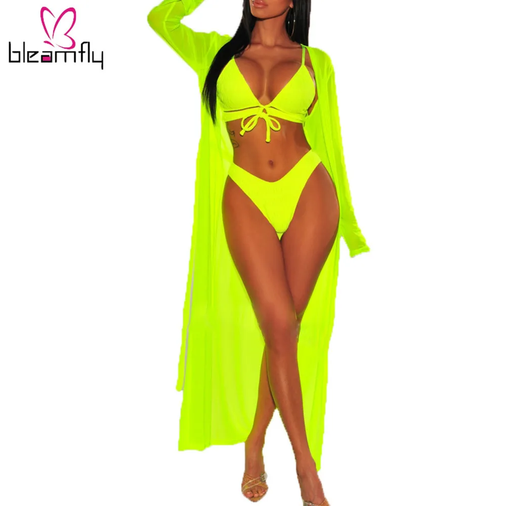 Sexy Cover Up 3 Piece Swimsuit Women Neon Green Bikini Push Up Beach Casual Swimwear Women Swimsuit Bathing Suit Drop Shipping
Sexy Cover Up 3 Piece Swimsuit Women Neon Green Bikini Push Up Beach Casual Swimwear Women Swimsuit Bathing Suit Drop Shipping